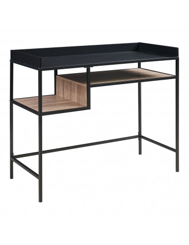 BELA Skrivebord i metal og møbelplade H76 - 82 x B100 x D43 cm - Sort/Eg