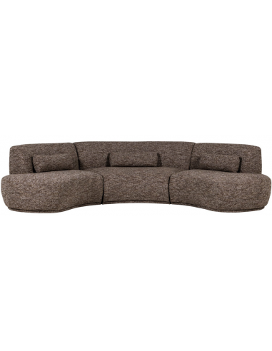 BATAVIER Buet sofa i polyester 320 x 176 cm - Meleret brun