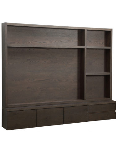 LACHANCE Væghængt tvbord i egetræsfinér og MDF H176 x 220 cm - Brun