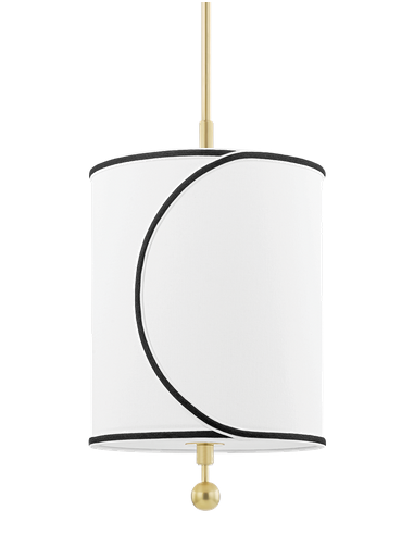 ZARA Loftlampe i stål og linned Ø29,3 cm 1 x E27 - Aldret messing/Hvid/Sort