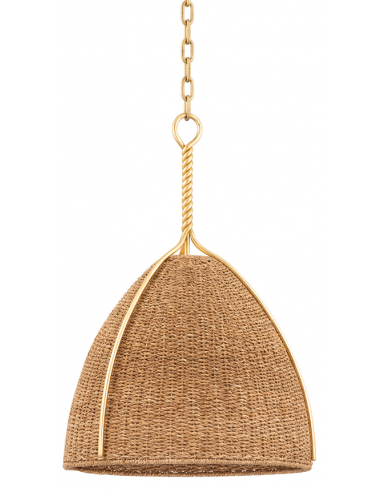 WOODLAWN Loftlampe i stål og reb Ø45,4 cm 1 x E27 - Vintage guld/Brun