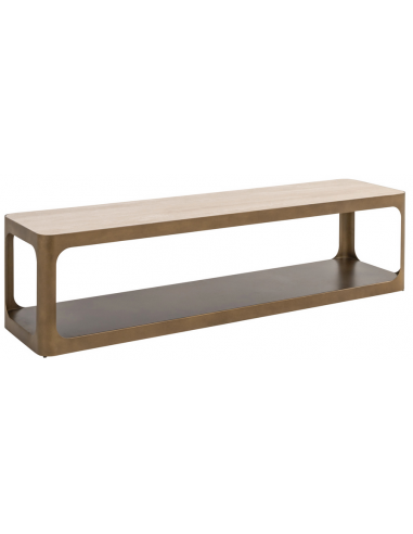 CLARIDGE Tvbord i jern og keramik H40 x B160 x D40 cm - Antik messing/Sand