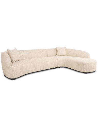 PANDORA Højrevendt chaiselong sofa i bouclé polyester 344 x 110 - 170 cm - Beige