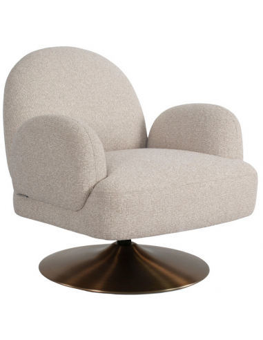 KAGNEY Lænestol med drejefod i stål og polyester H78 cm - Brunet/Biscotti