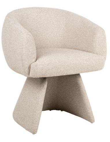 QUIRIRO Spisebordsstol med drejefod og armlæn i polyester H77 cm - Biscotti