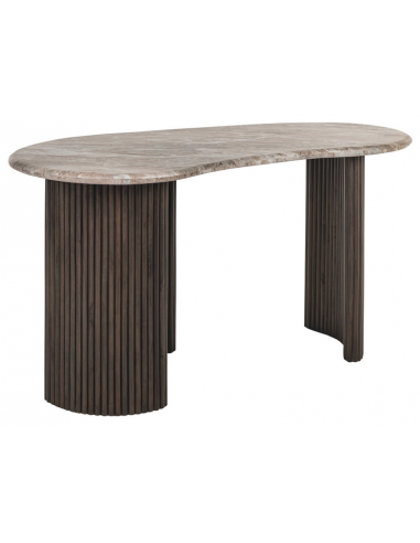 RASHFORD Skrivebord i træ og marmor B150 cm - Brun/Lysebrun marmor