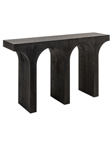 ASHFORD Konsolbord i egetræ og egetræsfinér H80,5 x B140 x D35 cm - Mørkebrun