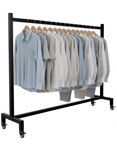 Garderobe stativ på hjul i metal B120 x B150 x D38 cm - Sort
