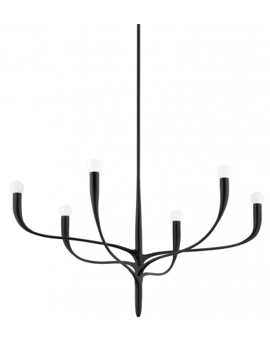 LABRA Lysekrone i stål Ø94 cm 6 x E14 - Aldret jern