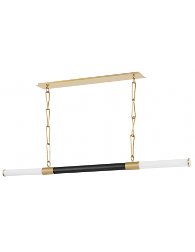HUNTINGTON Langbordspendel i stål og glas 153,1 cm 2 x 15W LED - Aldret bronze/Hvid/Sort