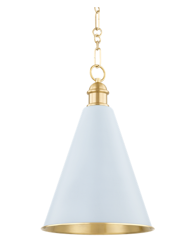 FENIMORE Loftlampe i stål Ø31,75 cm 1 x E27 - Aldret messing/Soft blue