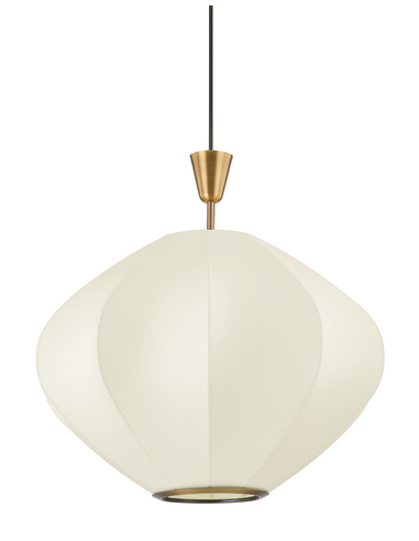 ARDEN Loftlampe i stål og fiber Ø55,88 cm 1 x E27 - Patineret messing/Creme