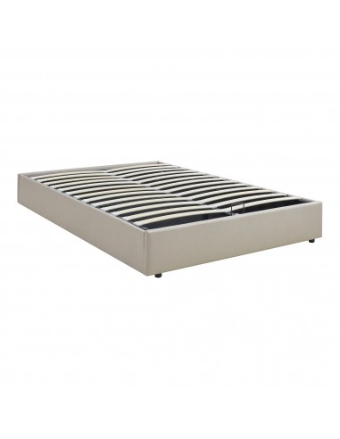 NOLA Sengeramme med opbevaring i polyester 140 x 200 cm - Beige