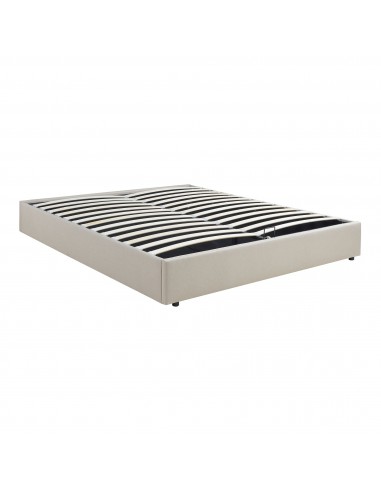 NOLA Sengeramme med opbevaring i polyester 160 x 200 cm - Beige