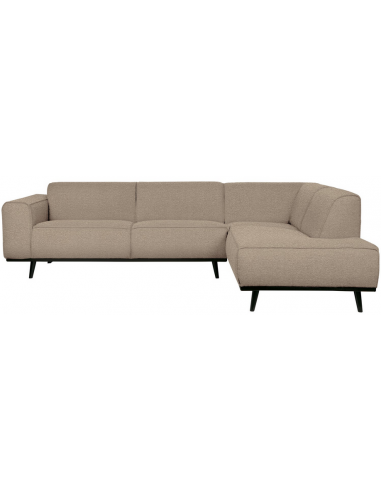 STATE Hjørnesofa i birketræ og bouclé polyester 274 x 210 cm - Sort/Beige