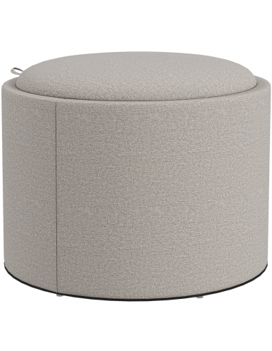 Rund fodskammel med opbevaring og bakke i polyester H42 x Ø56 cm - Grå