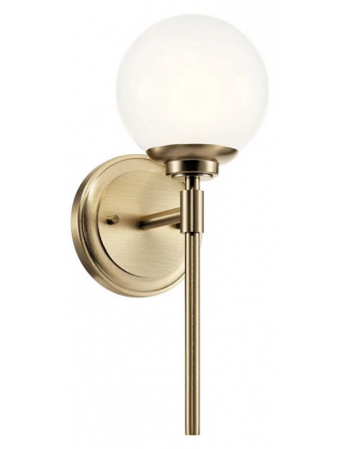 BENNO Badeværelseslampe i stål og glas H34,8 cm 1 x G9 LED - Champagne bronze/Hvid