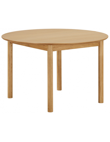 Rundt spisebord med udtræk i MDF og egetræsfinér Ø120 x 120 - 170 - 220 cm - Eg