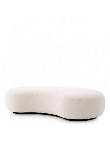 Eichholtz Björn bænk i bøgetræ og bouclé 180 x 95 cm - Sort/Cremehvid