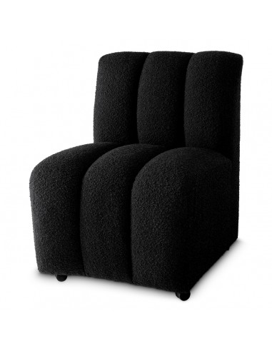 Eichholtz Kelly spisebordsstol med hjul i bouclé H84 cm - Sort