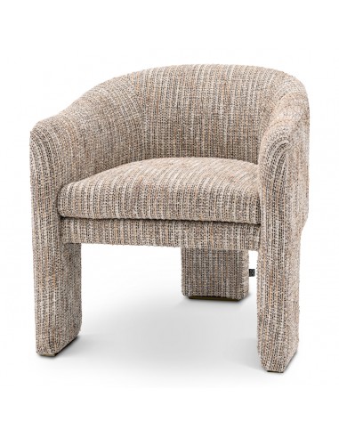 Eichholtz Pebbles spisebordsstol med armlæn i polyester H69 cm - Meleret beige