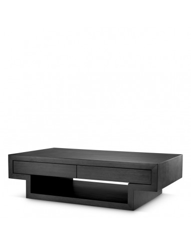 Eichholtz Rialto sofabord med skuffer i egetræsfinér 140 x 80 cm - Kulgrå