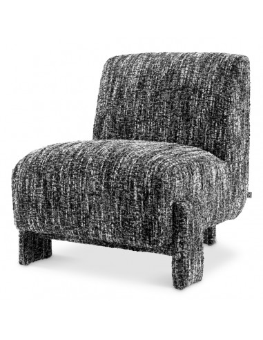 Eichholtz Rockdale lænestol i bouclé polyester H84 cm - Sortmeleret