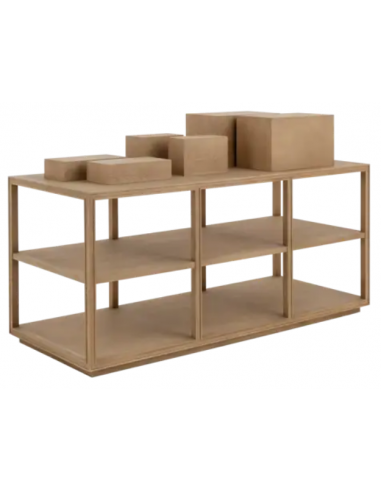 FLAMANT OLEX Præsentationsbord i egetræ og egetræsfinér 200 x 80 cm - Weathered oak