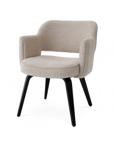 Eichholtz Park spisebordsstol med armlæn i viscose H80 cm - Sort/Beige