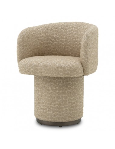 Eichholtz Marly spisebordsstol med armlæn og drejefod i Jacquard H76 cm - Bronze/Beige