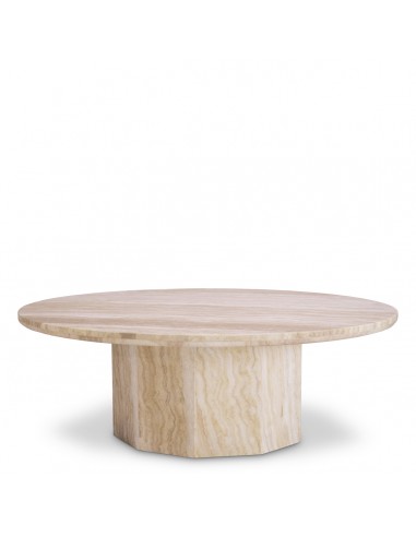 Eichholtz Florence sofabord i travertin sten Ø100 cm - Travertin