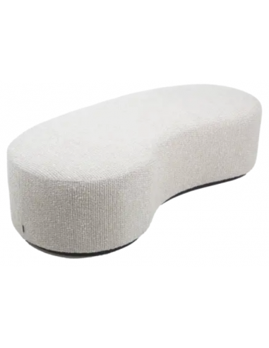 FLAMANT DANIEL Bænk i bøgetræ og polyester 149 x 59 cm - Sort/Beigehvid