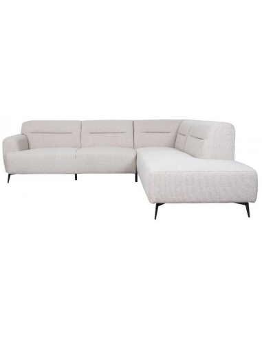 Bolzano højrevendt chaiselongsofa i metal og bouclé 270 x 227 cm - Sort/Natur