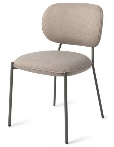 YOICHI Spisebordsstol i metal og polyester H80,5 cm - Gråbrun/Sand