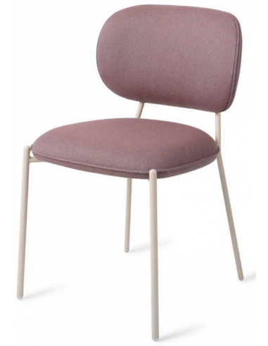 YOICHI Spisebordsstol i metal og polyester H80,5 cm - Beige/Lilla
