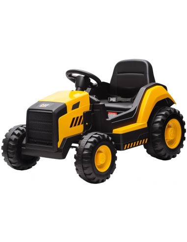 Traktor til børn 12V Elektrisk i metal og kunststof H56 x L100 x B63 cm - Gul/Sort