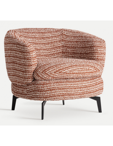 LOPI Lænestol i metal og polyester H71 cm - Sort/Meleret terracotta