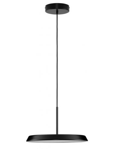 OPHELIA Loftlampe i aluminium Ø39,5 cm 1 x 27W LED - Mat sort/Grå træstruktur