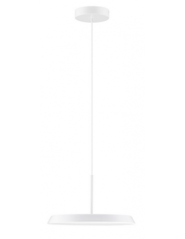 OPHELIA Loftlampe i aluminium Ø39,5 cm 1 x 27W LED - Mat hvid/Natur træstruktur