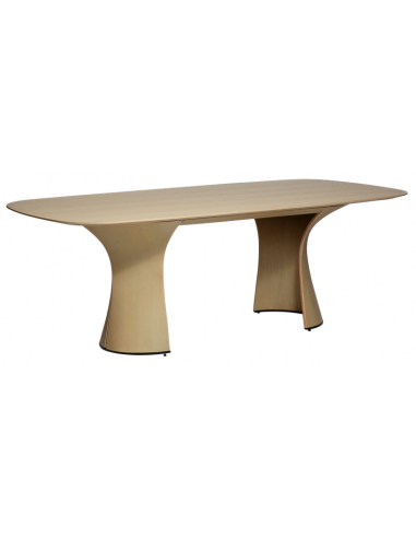 ROOT Ovalt spisebord i egetræsfinér 220 x 110 cm - White wash