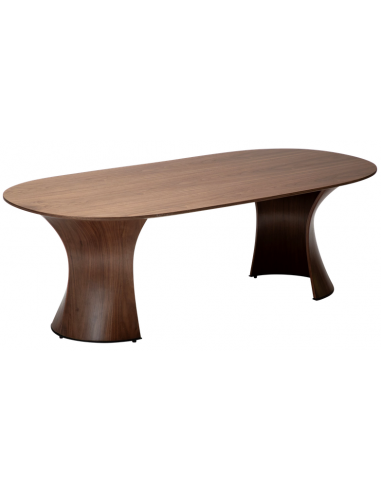 ROOT Ovalt sofabord i valnøddefinér 130 x 65 cm - Valnød