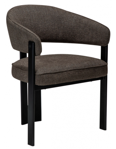 DUCT Spisebordsstol i metal og bouclé polyester H81,5 cm - Sort/Brun