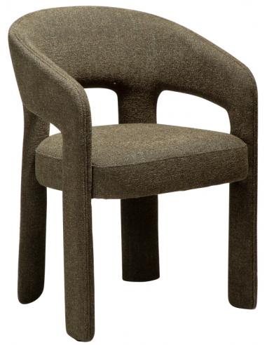 SPLENDOR Spisebordsstol i bouclé polyester H79 cm - Mørk olivengrøn