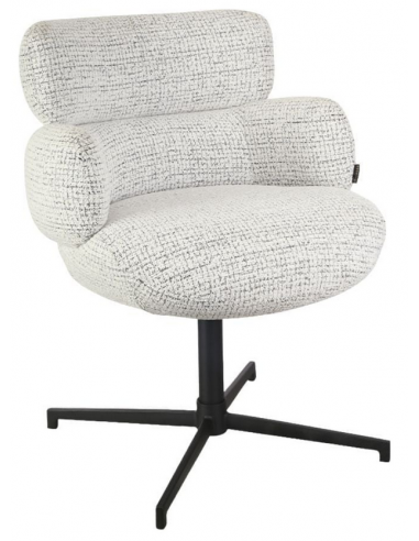 COCO Spisebordsstol med drejefod i bouclé H83,5 cm - Sort/Off-white