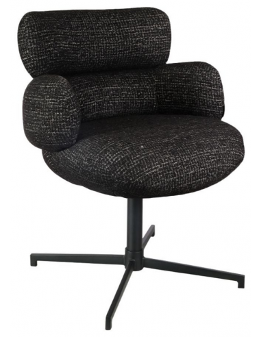 COCO Spisebordsstol med drejefod i bouclé H83,5 cm - Sort/Meleret sort