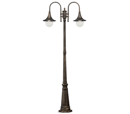 CIMA Bedlampe i aluminium og akryl H216 cm 2 x E27 - Antik sort/Antik guld