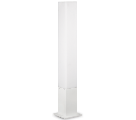 EDO Bedlampe i aluminium og polycarbonat Firkantet H79 cm 1 x GX53 - Hvid/Hvid