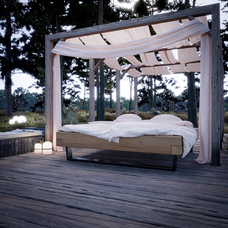 Frigg Snedker Bjælke Sengeramme uden Gavl og Metalben i Massiv FSC Egetræ fra Organic Sleep - 140x200 | Trekvart seng