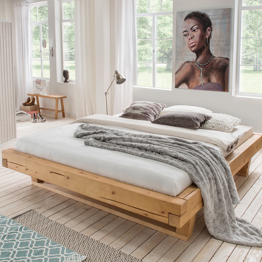 Odin Snedker Bjælke Sengeramme uden Gavl og Træben i Massiv FSC Grantræ fra Organic Sleep - 140x200 | Trekvart seng