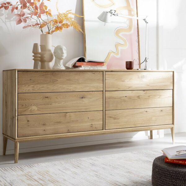 Heimdal Skænk med 6 skuffer i Massiv Egetræ fra Organic Sleep | Naturolie